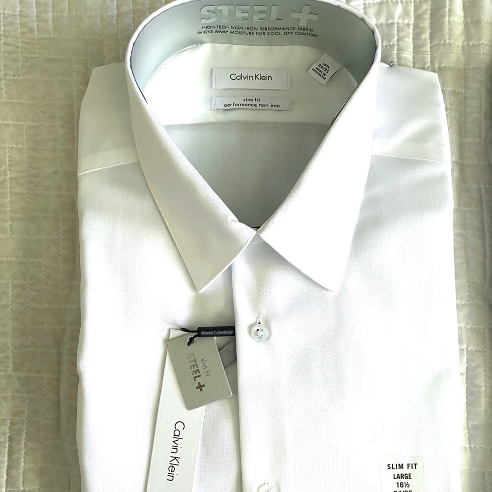 Calvin Klein Men’s White Slim Fit Shirt